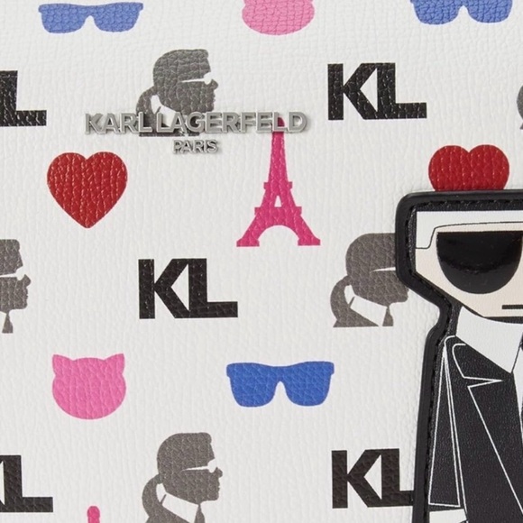 New KARL LAGERFELD PARIS Mini Printed Cosmetic Bag - Picture 4 of 10